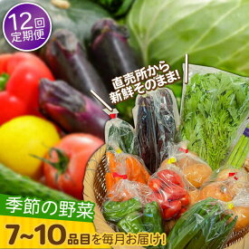【ふるさと納税】【12回定期便】直売所より発送！季節の野菜セット 7〜10品目 / 野菜定期便 やさい定期便 野菜 やさい 旬 詰め合わせ / 南島原市 / ながさき南部生産組合 [SBW005]