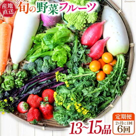 【ふるさと納税】【6回定期便】2ヵ月に1回　「旬の野菜・フルーツ」 詰め合わせ セット（13品〜15品）/ 野菜 定期便 やさい 定期便 野菜セット やさいセット 春野菜 夏野菜 秋野菜 冬野菜 旬新鮮 / 南島原市 /長崎県農産品流通合同会社[SCB092]