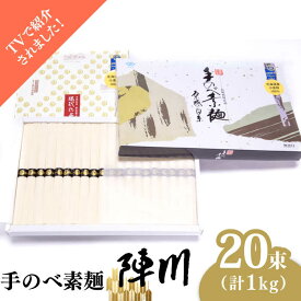 【ふるさと納税】【お中元対象】【手のべ陣川】熟成麺 島原 手延べそうめん 1kg/ L-20 / 化粧箱 袋入 そうめん 素麺 麺 乾麺 / 南島原市 / ながいけ [SCH008]