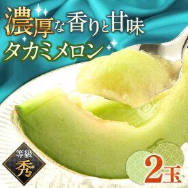 【ふるさと納税】【2027年5月〜発送】【さわやかな味！ 】タカミメロン 2玉 （約 2kg） / メロン 南島原市 / 南島原果物屋 [SCV004]