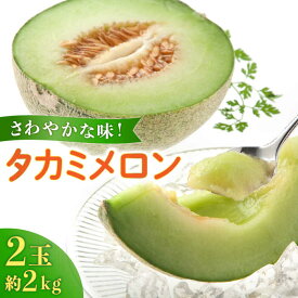 【ふるさと納税】【2024年5月～発送】 【さわやかな味！ 】タカミメロン 2玉 (約 2kg) 甘い フルーツ 九州 めろん 果物 / メロン 南島原市 / 南島原果物屋 [SCV004]