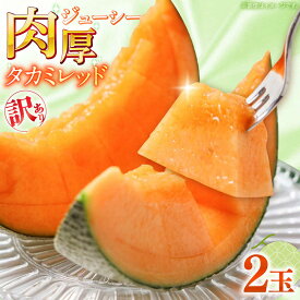 【ふるさと納税】【2027年5月〜発送】訳あり タカミメロン レッド 2玉 / メロン めろん フルーツ 果物 わけあり 訳あり 傷 / 南島原市 / 南島原果物屋[SCV035]