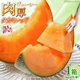 【ふるさと納税】【2027年5月〜発送】訳あり タカミメロン レッド 1箱 5kg以内（3〜6玉） / メロン めろん フルーツ 果物 わけあり 訳あり 傷 / 南島原市 / 南島原果物屋[SCV036]