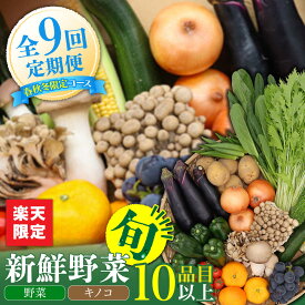 【ふるさと納税】＜楽天限定＞【春秋冬限定コース】野菜 キノコ 10品目以上 詰め合わせ 9回定期便 / 野菜定期便 やさい定期便 野菜セット きのこ セット 野菜詰め合わせ / 南島原市 / 吉岡青果[SCZ026]