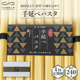 【ふるさと納税】【定期便 4回】手延べパスタ 3kg （50g×60束）/ パスタ ぱすた スパゲッティ 麺 乾麺 / 南島原市 / 池田製麺工房 [SDA017]