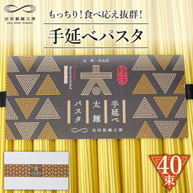 【ふるさと納税】手延べ太麺パスタ 2kg (50g×40束) / パスタ ぱすた スパゲッティ 麺 乾麺 / 南島原市 / 池田製麺工房 [SDA073]
