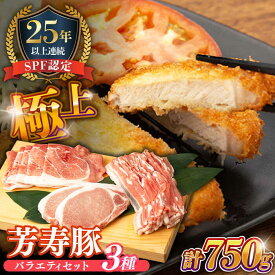 【ふるさと納税】豚肉 とんかつ バラ もも 計750g やっちゃおいしか 芳寿豚 バラエティ セット / 豚 肉 ロース 小分け 詰め合わせ / 南島原市 / 芳寿牧場 [SEI002]