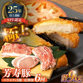 【ふるさと納税】豚肉 とんかつ バラ もも 総計9kg【6回 定期便】やっちゃおいしか 芳寿豚 バラエティ セット / 豚 肉 ロース 小分け 詰め合わせ 定期便 肉定期便 / 南島原市 / 芳寿牧場 [SEI018]