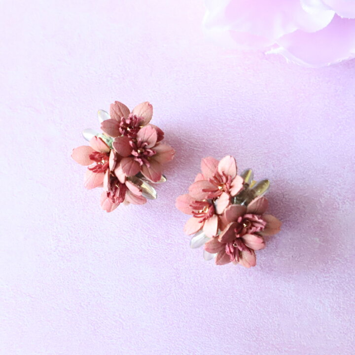 楽天市場】【ふるさと納税】桜 革花スタッドピアス イヤリング ピンク 