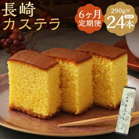 【ふるさと納税】【6ヶ月定期便】長崎カステラ糖庵 0.5号 290g×4本×6回お届け 定期便 カットなし かすてら ザラメ糖 麦芽水飴 お菓子 和菓子 スイーツ 九州 長崎県 時津町 送料無料