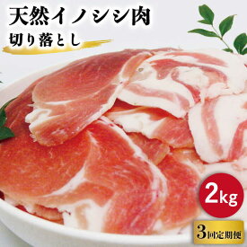 【ふるさと納税】【3回定期便】ジビエ 天然 イノシシ肉 切り落とし2kg（ぼたん鍋・煮込料理・野菜炒め用等）/ 猪 いのしし イノシシ 猪肉 お肉 しし鍋 精肉 冷凍 九州産 長崎県産【照本食肉加工所】 [OAJ022]