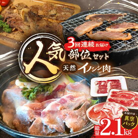 【ふるさと納税】【3回定期便】ジビエ 天然 イノシシ肉 人気部位 総量2.1kg / 猪 いのしし イノシシ 猪肉 お肉 精肉 冷凍 九州産 長崎県産【照本食肉加工所】 [OAJ074]