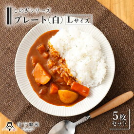 【ふるさと納税】【波佐見焼】プレート Lサイズ 白 5枚セット しのぎシリーズ / 19cm パン皿 カレー皿 パスタ皿 オシャレ おしゃれ お洒落 焼き物 焼物 かわいい ギフト【山下陶苑】 [OAP001]