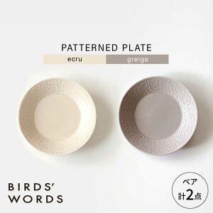 yӂ邳Ɣ[ŁzygāzPATTERNED PLATE yA 2FZbg ecru { greige yBIRDSf WORDSz[CF067]
