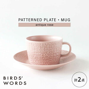 yӂ邳Ɣ[ŁzygāzPATTERNED PLATE,MUG Zbg antique rose yBIRDSf WORDSz[CF088]