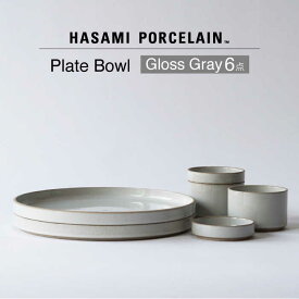 【ふるさと納税】【波佐見焼 HASAMI PORCELAIN】プレート ボウル グロスグレイ 6点セット 【東京西海】[DD232]