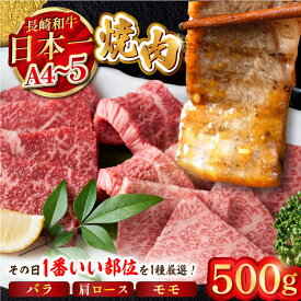 【ふるさと納税】【A4〜A5】長崎和牛焼肉用　500g (バラ・肩ロース・モモからいずれか)【株式会社MEAT PLUS】[MG01]