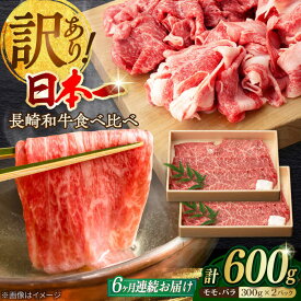 【ふるさと納税】【全6回定期便】【訳あり】切り落とし 赤身 モモ バラ 600g 長崎和牛 A4〜A5ランク ワケあり こま切れ【野中精肉店】 [VF23] 肉 牛肉 訳あり 訳アリ もも すき焼き しゃぶしゃぶ 定期便 焼肉