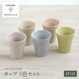 【ふるさと納税】【波佐見焼】カップ sazanami　コップ　5色セット【和山】[WB183]