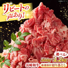 【ふるさと納税】【選べる容量】【A4〜A5】長崎和牛 牛肉 切り落とし　(500g or 1kg or 1.2kg)【株式会社 MEAT PLUS】[QBS005] 牛肉 肉 切り落とし 便利 牛丼 冷凍 選べる お取り寄せ 長崎和牛 佐々町 おすすめ 小分け 小分けパック 10,000円 14,000円 17,000円