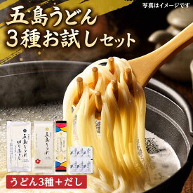 【ふるさと納税】【五島の自然塩で作った】虎屋の五島うどん 3種お試しセット うどん 五島うどん 乾麺 麺 スピード発送 最短発送【虎屋】[RBA061]