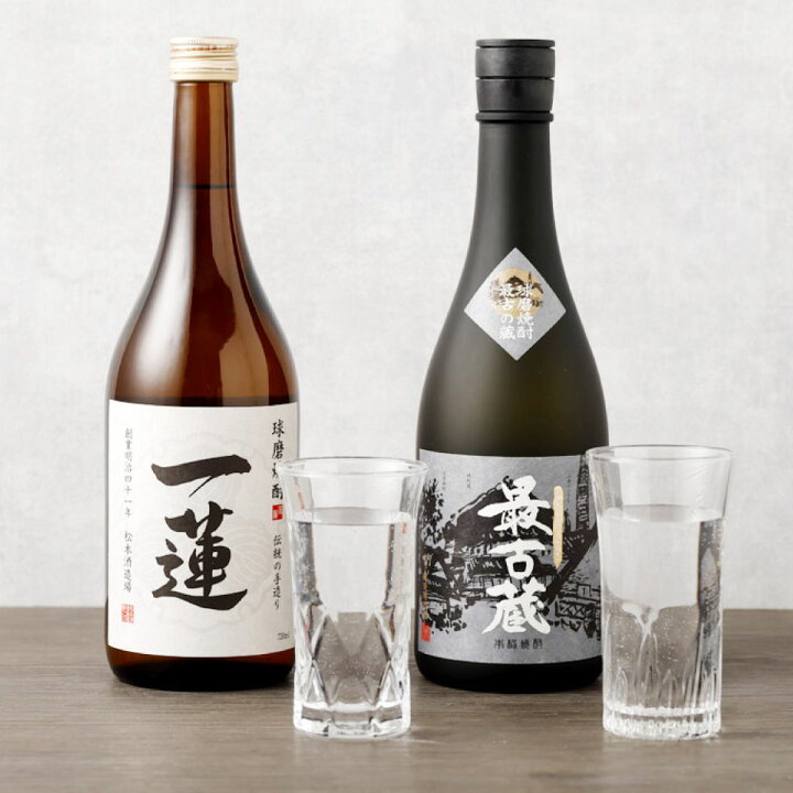 楽天市場 ふるさと納税 熊本の銘店がオススメする熊本県産酒こだわり球磨焼酎 米 7ml 2本 2種 セット 焼酎 米焼酎 酒 お酒 一連托生 最古蔵 地酒 アルコール 飲み比べ 熊本県 送料無料 熊本県