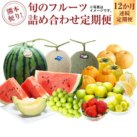 【ふるさと納税】【12か月連続定期便】熊本便り！ 旬のフルーツ 詰め合わせ 定期便 166000円 16万6000円 フルーツ 果物 くだもの 季節 詰合せ セット 旬 12ヶ月 1年間 毎月1回 デコポン いちご スイカ メロン 新高梨 太秋柿 晩白柚 九州 熊本県 送料無料