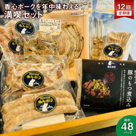 【ふるさと納税】【年12回定期便】香心ポークを年中味わえる 満喫セット N3A1 4パック 毎月1回 豚肉 お肉 豚肉 お肉 ロース肉 豚バラ 豚モモ 切り落とし ミンチ ハム ウインナー ソーセージ サラミ ベーコン 炭火焼き 小分け パック 冷凍