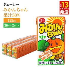 【ふるさと納税】 ジューシー みかんちゃん果汁50％ 125ml×36本×2ケース 合計9,000ml 9L みかん ミカン 紙パック 飲料 国産 九州 熊本県 送料無料