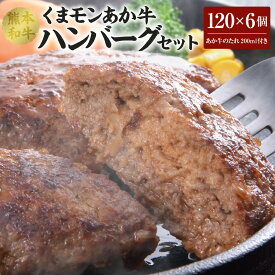 【ふるさと納税】 くまモン あか牛 ハンバーグ セット （あか牛ハンバーグ120g×6個、あか牛のたれ200ml付き） 洋風惣菜 惣菜 洋食 おかず たれ たれ付き 焼くだけ こだわり 個包装 パック 赤牛 和牛 熊本県産 国産 冷凍 送料無料