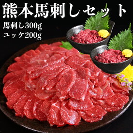 【ふるさと納税】熊本 馬刺し 赤身・ユッケセット 計500g（赤身：300g・ユッケ：200g） 計7個 馬肉 お肉 馬刺 醤油 しょうゆ 生姜付き ショウガ おかず おつまみ 冷凍 熊本県 熊本市 送料無料