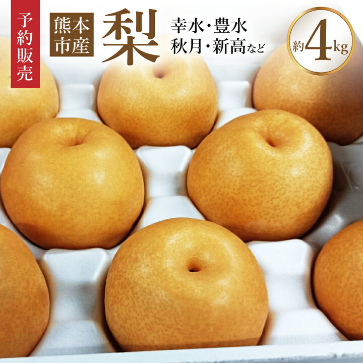 楽天市場 ふるさと納税 予約販売 熊本市産 梨 幸水 豊水 秋月 新高など 約4kg なし ナシ フルーツ 果物 熊本産 九州産 送料無料 熊本県熊本市 楽天市場 ふるさと納税 予約販売 熊本市産 梨 幸水 豊水 秋月 新高など 約4kg なし ナシ フルーツ 果物 熊本産 九州産 送料無料 熊本県熊本市