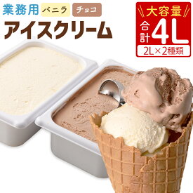 【ふるさと納税】 業務用 2Lアイス セット 合計4L 2L×2種類 バニラ チョコ 大容量 アイス アイスクリーム セット バニラアイス チョコアイス スイーツ おやつ 乳製品 熊本県製造 九州産 国産 冷凍 送料無料