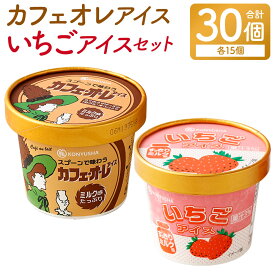 【ふるさと納税】 カフェオレアイス15個 & いちごアイス15個 合計30個 セット カフェオレアイス カフェオレ いちごアイス イチゴ 苺 ミルク アイスミルク 2種 各110ml×15個 デザート スイーツ 九州 熊本 送料無料 【2025年3月下旬以降発送開始予定】