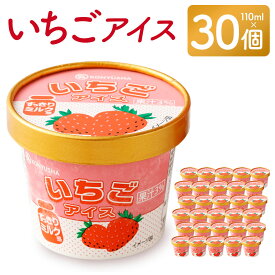 【ふるさと納税】 いちごアイス 30個セット イチゴ 苺 ミルク アイス 110ml×30個 デザート スイーツ カップ 九州 熊本 送料無料 【2025年3月下旬以降発送開始予定】