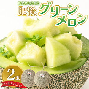 【ふるさと納税】【先行予約】 熊本県八代市産 肥後グリーンメロン 2玉 (1玉1.8kg〜2.2kg) メロン めろん 果物 くだもの フルーツ デザート 旬 青肉 ジューシー 甘い 送料無料 【2026年6月中旬よ
