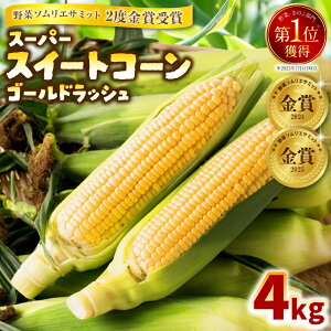 【ふるさと納税】【先行予約】 熊本県八代市産 スーパースイートコーン ゴールドラッシュ 4kg 野菜ソムリエサミット 2年連続金賞受賞 スイートコーン とうもろこし コーン 朝採り 高糖度 送