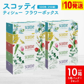 【ふるさと納税】【スコッティ】 ティシュー フラワーボックス 250組 10箱 ティッシュ 日用品 生活必需品 防災備蓄 ストック 備蓄 新生活 防災 消耗品 生活用品 日用消耗品 箱ティッシュ 送料無料
