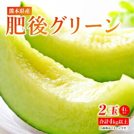 【ふるさと納税】肥後グリーン 2玉 4L以上(合計4kg以上) メロン 果物 フルーツ