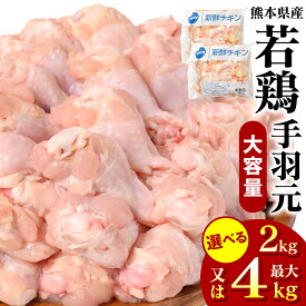【ふるさと納税】 【選べる内容量】 熊本県産 若鶏の手羽元 2kg 4kg 若鶏 鶏肉 手羽先 手羽 国産 九州産 冷凍 送料無料