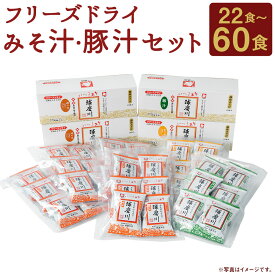【ふるさと納税】つぶ味噌仕立て 本格 フリーズドライ みそ汁・豚汁セット 磯の味・里の味・豚汁 3種 22食セット/45食セット/60食セット 選べるセット インスタント アソート 詰め合わせ 食べ比べ とん汁 球磨川みそ 味噌汁 送料無料