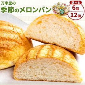【ふるさと納税】 パン メロンパン 季節のメロンパン 選べる プレーン 6個 12個 セット 手土産 おすそ分け スイーツ パン ギフト 菓子パン 万幸堂 《30日以内に出荷予定(土日祝除く)》熊本県 荒尾市 送料無料 定期便 ベーカリー おやつ 個包装 給食 でおなじみ！