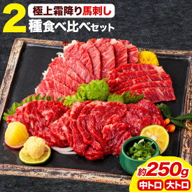 【ふるさと納税】馬刺し 極上 霜降り 2種 食べ比べ セット 株式会社利他フーズ《30日以内に出荷予定(土日祝除く)》 中トロ 大トロ 国産 冷凍 生食用 肉 馬肉 ふるさと納税馬刺し 熊本県 荒尾市 送料無料 馬刺 ばさし 名物