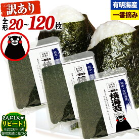 【ふるさと納税】海苔 訳あり 一番摘み 海苔 全形 20枚〜120枚 有明海産 のり 熊本県産 選べる内容量 大容量 小分け 全形 選べる 20枚 40枚 80枚 120枚 《出荷時期をお選びください》 のり 初摘み
