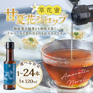 【ふるさと納税】<選べる本数>草花蜜 甘夏花シロップ Amanatsu Neroli 1本あたり120ml 1本・3本・12本・24本 あまなつ アマナツ 甘夏みかんの花 蜜柑 ネロリ お花 甘味料 調味料 炭酸水 水 お湯割