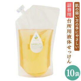 【ふるさと納税】台所用 液体せっけん 詰替用 1L×10袋 液体洗剤 詰め替え 台所洗剤 キッチン用 エコ 敏感肌 手にやさしい 熊本県 水俣市 送料無料