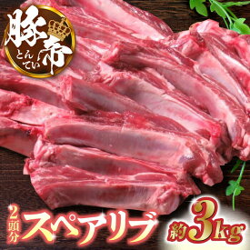 【ふるさと納税】【お歳暮ギフト】豚帝 スペアリブ 2頭分 (約3kg) 豚肉 豚 スペアリブ 焼肉 BBQ 煮込み 国産 熊本県【KRAZY MEAT(小田畜産)】[ZCP005]