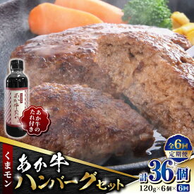 【ふるさと納税】【数量限定】【全6回定期便】くまモン あか牛 ハンバーグ セット　120g×6個【有限会社 三協畜産】[ZEB073]