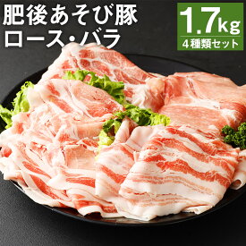 【ふるさと納税】肥後あそび豚 ロース・バラスライス詰合せ 合計1.7kg 4種類 ぶた ブタ 豚肉 肉 ブランド豚 ロース肉 バラ肉 肩ロース 切り落とし スライス 国産 九州産 熊本県産 菊池市産 セット 詰め合わせ 冷凍 送料無料