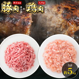 【ふるさと納税】熊本県産 豚肉ミンチ 約3kg 九州産 鶏ミンチ 約2kg 計約5kg 植田商事有限会社 《90日以内に出荷予定(土日祝除く)》 熊本県 菊池市 ミンチ 豚肉 鶏肉 ハーブ鶏 お肉 熊本県産 九州産 国産 冷凍 送料無料